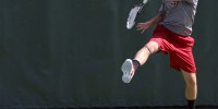 Senior Bradley Klahn (above) and the No. 11 Cardinal men’s tennis crew are taking a road trip down to Los Angeles for a critical weekend of stellar Pac-12 competition including No. 6 UCLA and undefeated No. 1 USC. (ALISA ROYER/The Stanford Daily)