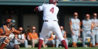 Junior catcher Eric Smith (above) is hitting a team-leading .345 batting average as the No. 10 Cardinal prepares for a visit from streaking Arizona State team for a pivotal three-game series.  Stanford hopes to get back on track after dropping two out of three games against Oregon. (/The Stanford Daily) last weekend.
