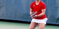 The Stanford women's tennis team beat Cal by a narrow 4-3 margin on Saturday. With a win in the season finale against Washington State, the Card would clinch a share of the Pac-12 title. (MADELINE SIDES/The Stanford Daily)