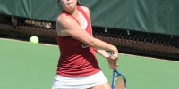 Captain Veronica Li (above) is the only senior on the Stanford women's tennis team, and she will try to use her experience to help the rest of her team as the Cardinal battles Northwestern in the third round of the NCAA Championships. (IAN GARCIA-DOTY/The Stanford Daily)