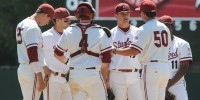 The No. 13 Stanford baseball squad (above) embarks on the long road to Omaha as the Cardinal hosts Fresno State in its first game of the regional tonight. Although the No. 13 Cardinal was awarded home-field advantage for the regional, it must not overlook the Bulldogs, who defied all odds in 2008 by winning the College World Series. (IAN GARCIA-DOTY/The Stanford Daily)