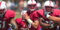 Redshirt junior quarterback Josh Nunes will take charge of the Stanford offense this season after beating out redshirt sophomore Brett Nottingham and redshirt freshman Kevin Hogan for the job. "In all the empirical evidence that we’ve collected, Josh has been the most consistent," explained head coach David Shaw while announcing the decision Tuesday. (CASEY VALENTINE/Stanfordphoto.com)