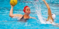 Senior Melissa Seidemann (above with ball) helped Team USA win a gold medal in  women's water polo at the 2012 London Olympics (Stanford Daily File Photo).