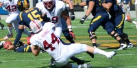 Senior linebacker Chase Thomas (44) had as many tackles for a loss, four, as did the entire California defense during Stanford's 21-3 victory on Saturday (ROGER CHEN).