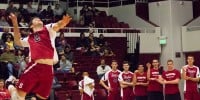 Senior outside hitter Jake Kneller (2) is the lone remaining team member from the Cardinal's 2010 NCAA Championship team (Stanford Daily File Photo).