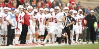 Redshirt freshman Kevin Hogan (8) has been impressive of late for Stanford, but his counterpart Marcus Mariota is drawing Heisman attention and the Ducks are a heavy favorite to ride his right arm to a win (Courtesy of Stanford Athletics/Stanfordphoto.com).