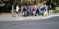 Stanford campus guides lead visitors on campus tours, but their facts are sometimes imperfect. (CHRIS SACKES/The Stanford Daily)
