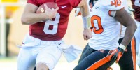 Redshirt freshman Kevin Hogan impressed in his first career start, throwing for 254 yards and three touchdowns in Stanford's 27-23 win over Oregon State (SIMON WARBY/The Stanford Daily).