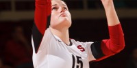 Setter Karissa Cook and Stanford's three other seniors played their final collegiate match last Saturday, as Michigan upset No. 2 Stanford to end the Cardinal's quest for its first national championship since 2004. (DAVID ELKINSON/StanfordPhoto.com)