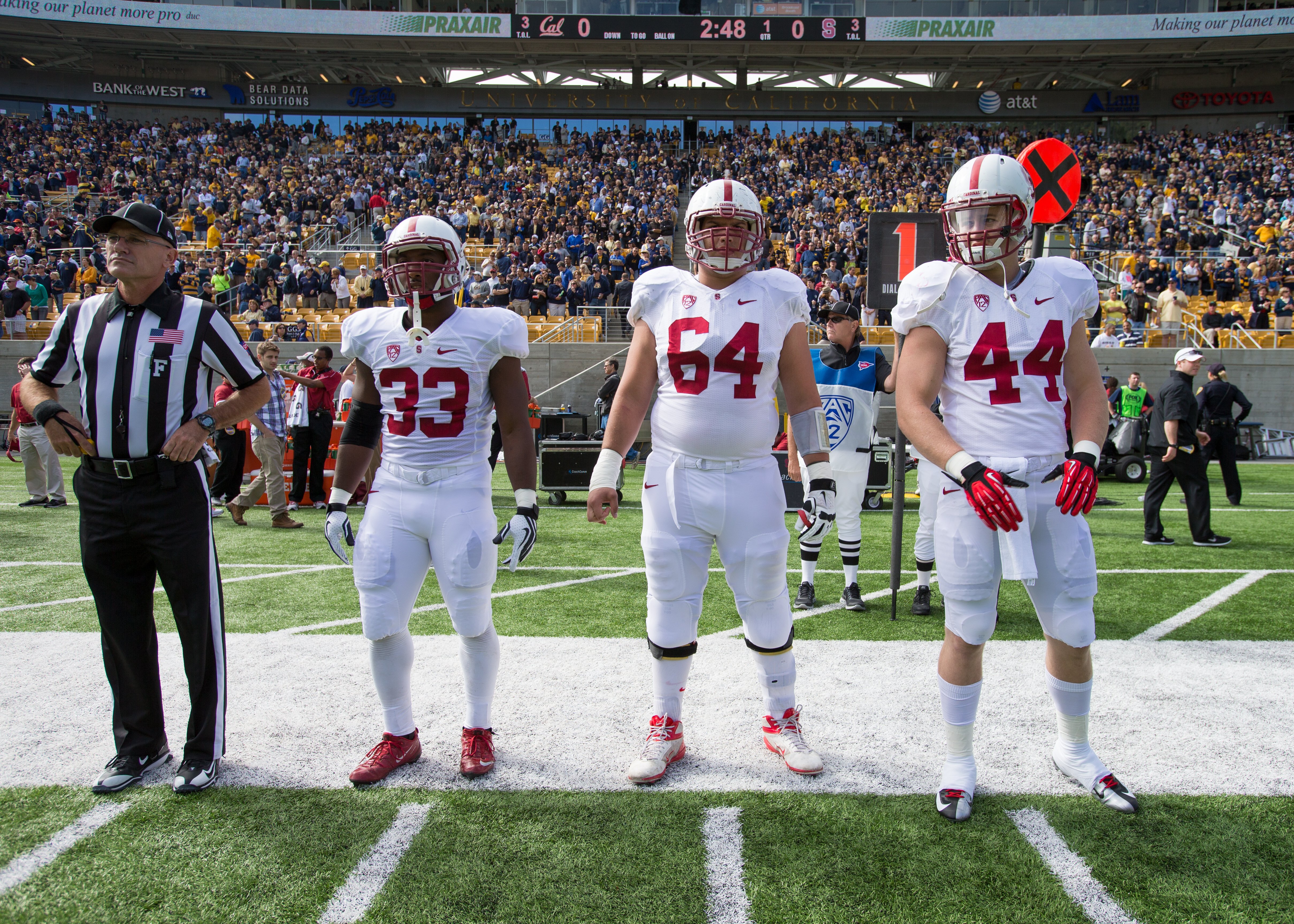Following Stanford's 20-13 overtime loss to Notre Dame, the three captains, Stepfan Taylor, Sam Schwartzstein and Chase Thomas, spoke to the entire team . Stanford never looked back, winning seven straight and capturing the Pac-12 title to get to the Rose Bowl. (BOB DREBIN/StanfordPhoto.com)