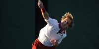 Stanford sophomore John Morrissey, ranked No. 39 in the country in singles, will lead No. 10 Stanford into action against BYU at home today. (JOHN TODD/StanfordPhoto.com)
