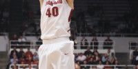 Junior forward John Gage was the Cardinal's spark plug against Cal last weekend, as he contributed 14 bench points and 4-for-4 shooting from behind the arc. (SIMON WARBY/The Stanford Daily)