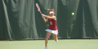 Senior captain Natalie Dillon was the only Stanford player to lose a singles match against UC-Davis, and said that converting on break points would be a focus of hers going forward. (IAN GARCIA-DOTY/The Stanford Daily)