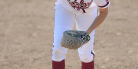 Freshman pitcher Kelsey Stevens (above) threw a perfect game on Saturday night.
