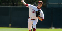 Sophomore David Schmidt combined with the rest of Stanford's pitching lineup to allow only six hits and give up just two runs. (IAN GARCIA-DOTY/Stanford Daily File Photo)
