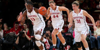 Junior forward Chiney Ogwumike (13) netted 28 points and grabbed 13 points in helping the No. 4 Cardinal dominate Washington State 72-50 in Pullman. With the victory, Stanford shares the conference title with No. 6 Cal and owns the tiebreaker over the Golden Bears for the No. 1 seed in the Pac-12 Tournament.  [BOB DREBIN/Stanfordphoto.com]