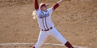 Senior pitcher Teagan Gerhart (above) gave up just one hit in a five-inning, complete game shutout of Florida Gulf Coast on Saturday. (RICK BALE/StanfordPhoto.com(RICK BALE/StanfordPhoto.com)
