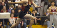 Senior Eddie Penev, a vault and floor specialist, was named the top male gymnast in the country on Thursday night. (HECTOR GARCIA-MOLINA/StanfordPhoto.com)