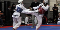 Sophomore Haley Kong (above) balances a heavy computer science course load with a daily taekwondo training schedule. (JONATHAN BECK)